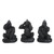 Set of 3 Black No Evil Gorillas Tabletop Figurines 6" - IMAGE 1