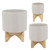 Matte Finish Ceramic Planter on Stand - 7" - Beige and Brown - IMAGE 2