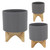 Matte Finish Speckled Ceramic Planter on Stand - 7" - Gray and Brown - IMAGE 2
