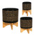 Hand Painted Ceramic Planter on Stand - 7" - Black and Brown - IMAGE 4