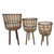 Bamboo Wooden Angled Footed Legs Planters - 26" - Brown - Set of 3 - IMAGE 1