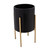 Set of 2 Black and Gold Textured Standing Planters 23" - IMAGE 2