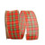 Red and Green Plaid Golden Wired Edge Ribbon 2.5-Inch x 50 Yards - IMAGE 1
