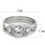 2-Piece Women's Sterling Silver Wedding Ring Set with Round Cubic Zirconia, Size 9 - IMAGE 2