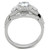 2-Piece Women's Sterling Silver Wedding Ring Set with Round Cubic Zirconia, Size 9 - IMAGE 3