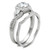2-Piece Women's Sterling Silver Wedding Ring Set with Round Cubic Zirconia, Size 9 - IMAGE 4