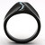 Women's IP Black Stainless Steel Ring with Sea Blue Crystals - Size 9 (Pack of 2) - IMAGE 3