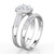 2-Piece Women's Sterling Silver Wedding Ring Set with Cubic Zirconia, Size 5 - IMAGE 4