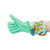 Pack of 3 Green and Blue Floral Cleaning Gloves with Fitted Cuffs, 6" - IMAGE 1