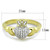 Women's Gold and Rhodium Plated Sterling Silver Ring with Cubic Zirconia - Size 6 - IMAGE 2