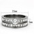 2-Piece Women's Stainless Steel Wedding Ring Set with Round Cubic Zirconia, Size 11 - IMAGE 2