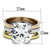 3-Piece Women's Three Tone IP Stainless Steel Wedding Ring Set with Round CZ, Size 9 - IMAGE 2