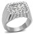 Men's Stainless Steel Ring with Clear Crystals - Size 7 (Pack of 3) - IMAGE 1