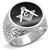 Men's Stainless Steel Masonic Ring with Clear Crystal - Size 10 (Pack of 2) - IMAGE 1