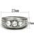 Men's Stainless Steel Ring with Cubic Zirconia - Size 12 (Pack of 2) - IMAGE 2