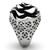 Women's Flower Shaped Stainless Steel Ring with Jet Black Epoxy - Size 5 (Pack of 3) - IMAGE 4
