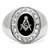 Men's Stainless Steel Masonic Design Ring with Black Epoxy and Clear Crystals - Size 14 (Pack of 2) - IMAGE 3