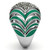Women's Stainless Steel Ring with Black Diamond Top Grade Crystals - Size 5 (Pack of 2) - IMAGE 4