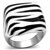Women's Stainless Steel Animal Prints Ring with Multicolor Epoxy - Size 5 (Pack of 2) - IMAGE 1