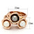 3-Piece IP Rose Gold Stainless Steel Women's Rings Set with Multicolor Pearls, Size 8 - IMAGE 2