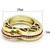 3-Piece IP Heart Shaped Stainless Steel Women's Rings Set with Fuchsia Crystals, Size 5 - IMAGE 2
