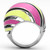 Women's Stainless Steel Dome Style Ring with Multicolor Epoxy - Size 9 (Pack of 2) - IMAGE 3