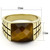 Men's Stainless Steel Ring with Brown Topaz Semi Precious Tiger Eye Stone - Size 12 - IMAGE 2
