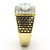 Men's Two Tone Gold Ion Plated Stainless Steel Ring with CZ Stones - Size 13 - IMAGE 4