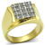 Men's Two Tone Gold Ion Plated Stainless Steel Ring with Round Clear Crystals - Size 11 (Pack of 2) - IMAGE 1