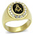 Men's Gold IP Stainless Steel Masonic Ring with Clear Crystals and Black Epoxy - Size 12 (Pack of 2) - IMAGE 1