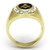 Men's Gold IP Stainless Steel Masonic Ring with Clear Crystals and Black Epoxy - Size 12 (Pack of 2) - IMAGE 3