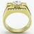 Men's IP Gold Plated Stainless Steel Ring with Round Cubic Zirconia - Size 12 - IMAGE 3