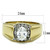Men's Two Tone Gold Ion Plated Stainless Steel Ring with Oval CZ - Size 8 - IMAGE 2