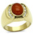 Men's Gold IP Stainless Steel Ring with Siam and Clear Agate Semi Precious Stone - Size 12 - IMAGE 1