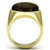 Men's Gold Ion Plated Stainless Steel Ring with Yellow Topaz Synthetic Tiger Eye - Size 12 (Pack of 2) - IMAGE 3