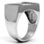 Stainless Steel Men's Ring with Round Clear Crystals and Epoxy - Size 9 - IMAGE 4