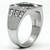 Stainless Steel Men's Ring with Clear Crystals and Epoxy - Size 9 - IMAGE 4