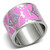 Stainless Steel Women's Ring with Pink and Purple Epoxy - Size 6 (Pack of 3) - IMAGE 1