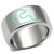 Women's Stainless Steel Ring with Blue and Green Epoxy - Size 9 (Pack of 3) - IMAGE 1