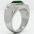 Stainless Steel Men's Ring with Emerald Synthetic Glass Stones - Size 9 - IMAGE 4