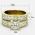 2-Piece Women's IP Gold Stainless Steel Wedding Ring Set with Cubic Zirconia, Size 9 - IMAGE 2