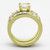 2-Piece Women's IP Gold Stainless Steel Wedding Ring Set with Cubic Zirconia, Size 9 - IMAGE 3