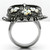 Women's Stainless Steel Owl Shaped Ring with Smoked Quartz Crystals - Size 8 - IMAGE 3