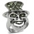 Women's Stainless Steel Skull Shaped Ring with Epoxy and Black Diamond Crystals - Size 10 - IMAGE 1