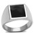 Stainless Steel Men's Tapered Ring with Jet Black Epoxy - Size 9 (Pack of 2) - IMAGE 1