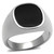 Stainless Steel Men's Flair Ring with Jet Black Epoxy - Size 9 (Pack of 2) - IMAGE 1