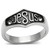 High Polished Stainless Steel "Jesus" Unisex Ring with Top Grade Crystals - Size 5 (Pack of 2) - IMAGE 1