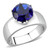 Stainless Steel Women's Ring with Montana Blue Synthetic Glass Stone - Size 8 (Pack of 2) - IMAGE 1