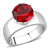 Stainless Steel Women's Ring with Siam Red Synthetic Glass Stone - Size 5 (Pack of 2) - IMAGE 1