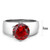 Stainless Steel Women's Ring with Siam Red Synthetic Glass Stone - Size 7 (Pack of 2) - IMAGE 2